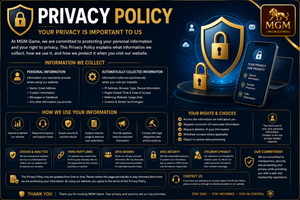 MGM Game Privacy Policy